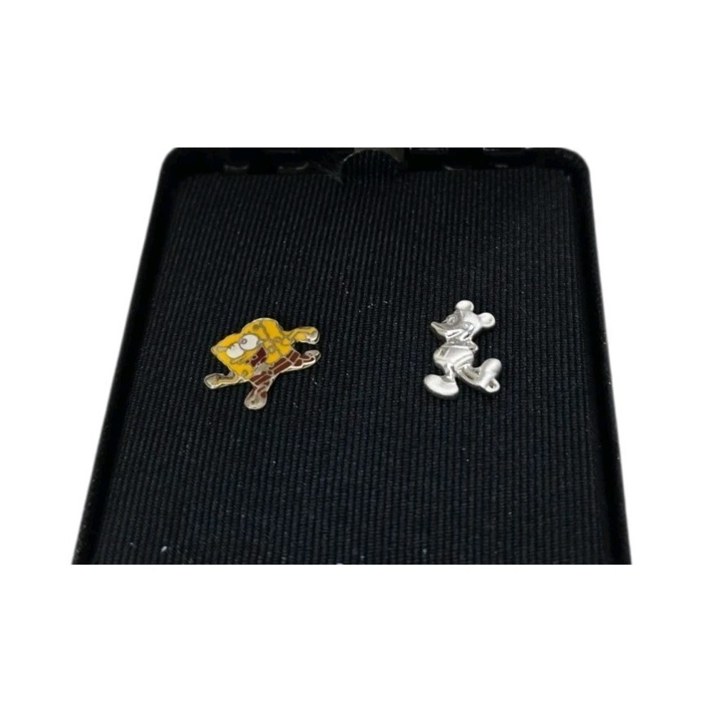 Walt Disney World Winnie Sterling Silver Stud Earrings 1 Mickey /‎ 1 Spongebob